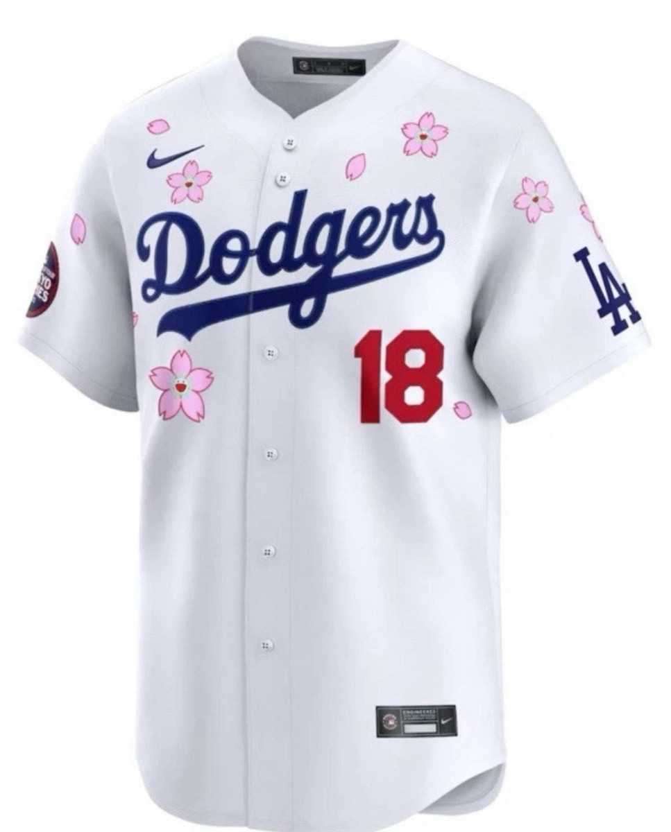 Mens Los Angeles Dodgers #18 Yoshinobu Yamamoto White 2025 MLB World Tour Tokyo Series Jersey Dzhi